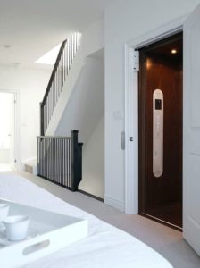 residential elevator in a Boston area bedroom