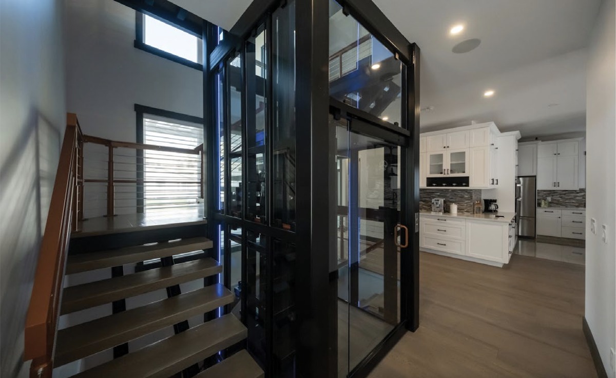 Home elevator in a kitchen