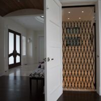 Delaware Elevator in a home with wooden door and metal gate