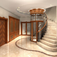 Delaware Home Elevator Luxury Glass in a Hallway